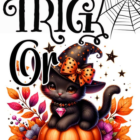 Halloween Witch Towels, Black Cat Pumpkin Kitchen Towel Set, Kitchen Decor - Picture 3 of 9